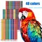 48 Color Colored Pencils Set for Coloring Books with 3-color Sketchbook coloring book Drawing kit Art Supplies with Roll up Canvas Case for Adults Beginners Teens